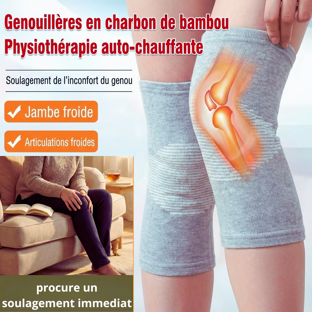 Genouillère de compression en fibres de bambou respirante et confortable