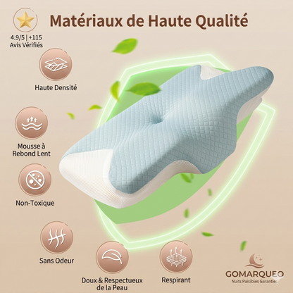 Oreiller ergonomique blanc pour nuits paisibles et confort optimal