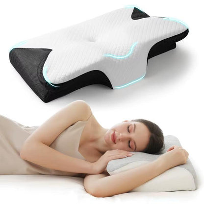 Oreiller ergonomique confortable pour nuits paisibles et soutien optimal du cou